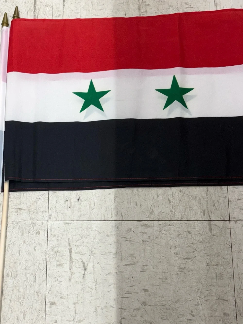 National Geographic Red White Black Flag with Green Stars